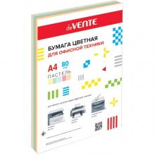 БУМАГА ОФИСНАЯ ЦВЕТНАЯ А4 "DEVENTE" 250Л. 80Г. ПАСТЕЛЬ 5 ЦВ.