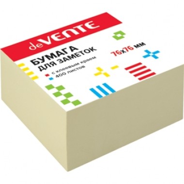 БУМАГА Д/ЗАМ.С ЛИПКИМ КРАЕМ DEVENTE 76х76 ЖЁЛТ. 400Л.