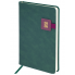 Ежедневник датированный 2026 А5 138х213 мм, BRAUBERG "Accent", под кожу, держатель, зеленый/бордо