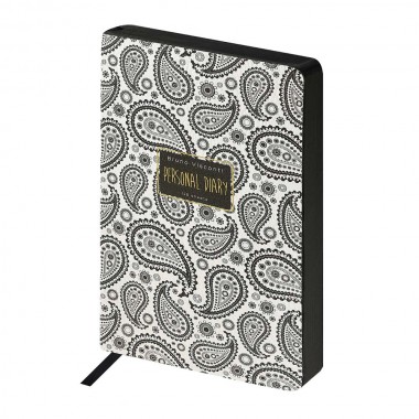 ЕЖЕДНЕВНИК НЕДАТИР. А5 BRUNO VISCONTI "BLACK&WHITE. ВОСТОЧНЫЙ МОТИВ" МУЛЬТИКОЛОР С ЦВЕТНЫМ СРЕЗОМ,ТОНИР.БЛОК,КОЖ.ЗАМ.