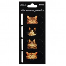 ЗАКЛАДКА Д/КНИГ МАГНИТНАЯ КОКОС "КОТИКИ" 4ШТ.