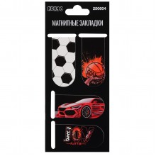 ЗАКЛАДКА Д/КНИГ МАГНИТНАЯ КОКОС "CHAMPIONS" 4ШТ.