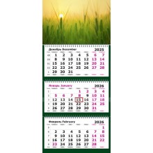 КАЛЕНДАРЬ НАСТЕННЫЙ 3-БЛОЧНЫЙ 2026 "РУССКОЕ ПОЛЕ" +БЕГУНОК