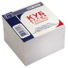 БУМАГА ДЛЯ ЗАМЕТОК БЕЛАЯ 80х80х70ММ 700Л. "ЛИХТ" ПРОКЛ.КРАЙ