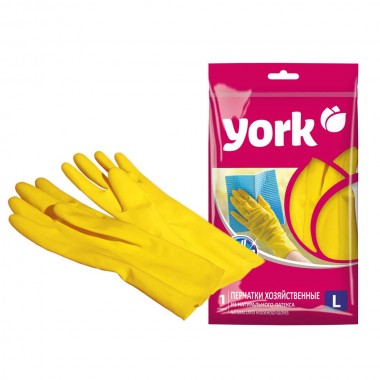 ПЕРЧАТКИ РЕЗИНОВЫЕ С Х/Б НАПЫЛЕНИЕМ "YORK" L