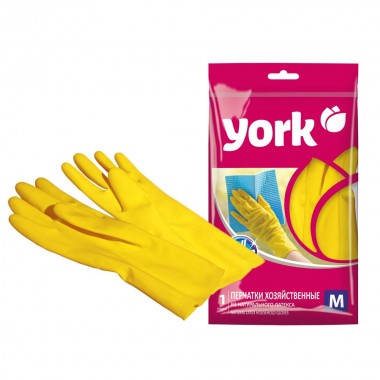 ПЕРЧАТКИ РЕЗИНОВЫЕ С Х/Б НАПЫЛЕНИЕМ "YORK" M
