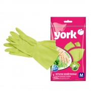 ПЕРЧАТКИ РЕЗИНОВЫЕ С Х/Б НАПЫЛЕНИЕМ "YORK" M С ЭКСТРАКТОМ АЛОЭ
