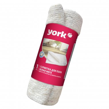 ТРЯПКА Д/МЫТЬЯ ПОЛОВ "YORK МЕГА" 80х100 260Г/М (ХЛОПОК) БЕЛАЯ