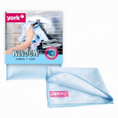 САЛФЕТКА ИЗ МИКРОФИБРЫ "YORK" ДЛЯ ОКОН 30х30 (1ШТ.)