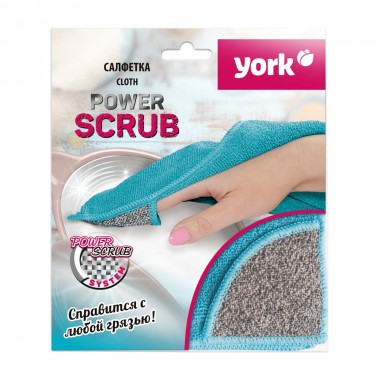 САЛФЕТКА ИЗ МИКРОФИБРЫ "YORK" ПАУЭРСКРАБ 35х35 (1ШТ.)