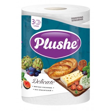 ПОЛОТЕНЦЕ БУМАЖНОЕ "PLUSHE" 3-Х СЛ. 1 РУЛ. 25М