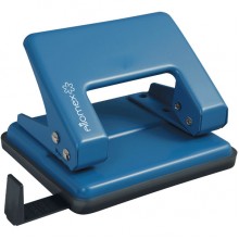 ДЫРОКОЛ "ATTOMEX" НА 20Л. МЕТАЛЛИЧЕСКИЙ СИНИЙ, С ЛИНЕЙКОЙ