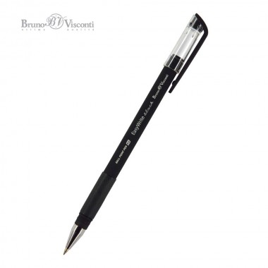РУЧКА ШАР. BRUNO VISCONTI "EASYWRITE" 0,5ММ ЧЁРНАЯ МАСЛ.ОСНОВА,КОРПУС ЧЁРН. С РЕЗИН.УПОРОМ