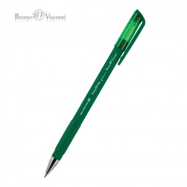 РУЧКА ШАР. BRUNO VISCONTI "EASYWRITE" 0,5ММ ЗЕЛЁНАЯ МАСЛ.ОСНОВА,КОРПУС ЗЕЛ. С РЕЗИН.УПОРОМ