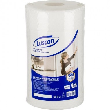 САЛФЕТКИ УНИВЕРСАЛЬНЫЕ ВИСКОЗА LUSCAN 25х20СМ (140ШТ/РУЛ)