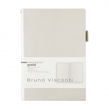 ЕЖЕДНЕВНИК НЕДАТИР. А5 BRUNO VISCONTI "GRAND" ЖЕМЧУЖНЫЙ ТОНИР.БЛОК,КОЖ.ЗАМ.