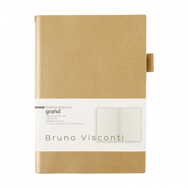 ЕЖЕДНЕВНИК НЕДАТИР. А5 BRUNO VISCONTI "GRAND" ЗОЛОТО ТОНИР.БЛОК,КОЖ.ЗАМ.
