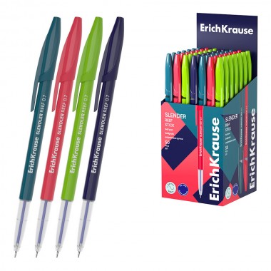 РУЧКА ШАР. ERICH KRAUSE "SLENDER STICK REEF" СИН. 0,7 ММ АСС-Т