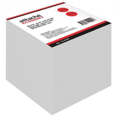 БУМАГА ДЛЯ ЗАМЕТОК БЕЛАЯ 90х90х90ММ 900Л. ATTACHE ЭКОНОМ