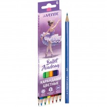 КАРАНДАШИ ЦВЕТНЫЕ DEVENTE "BALLET ACADEMY" 6ЦВ. ШЕСТИГРАН.