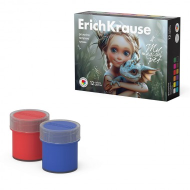 КРАСКИ ГУАШЕВЫЕ ERICH KRAUSE "MAGIC PET" 12ЦВ. 20МЛ