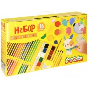НАБОР Д/ТВОРЧ. КАЛЯКА-МАЛЯКА "ЮНЫЙ ХУДОЖНИК" 16 ПРЕДМЕТОВ