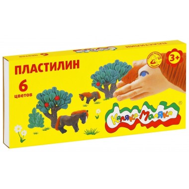 ПЛАСТИЛИН "КАЛЯКА-МАЛЯКА" ("ФАРМ") 6 ЦВ. 90Г. СТЕК