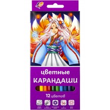 КАРАНДАШИ ЦВЕТНЫЕ ЛУЧ "АНИМЕ САКУРА" 12ЦВ. ШЕСТИГРАН.