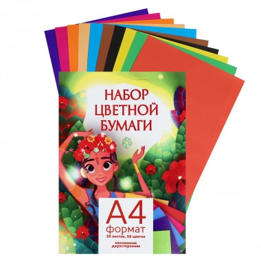 БУМАГА ЦВЕТНАЯ А4 16Л. 8ЦВ. НЕМЕЛОВ. (ЛИХТ) ПАПКА