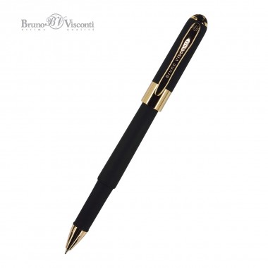 РУЧКА ШАР. "BRUNO VISCONTI "MONACO" 0,5ММ СИНЯЯ КОРП.ЧЁРНЫЙ