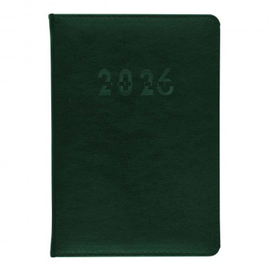 ЕЖЕДНЕВНИК 2026 А5 FIORENZO "BASIC" ЗЕЛЁНЫЙ С ЗОЛОТЫМ СРЕЗОМ,ТОНИР.БЛОК,КОЖ.ЗАМ.