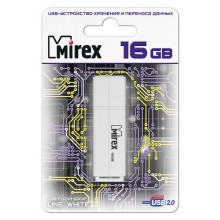 ФЛЭШ-НАКОПИТЕЛЬ USB2.0 16 ГБ "MIREX" "LINE WHITE"