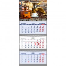 КАЛЕНДАРЬ НАСТЕННЫЙ 3-БЛОЧНЫЙ 2026 "ПОЛЧАСА НА КОФЕ" + БЕГУНОК