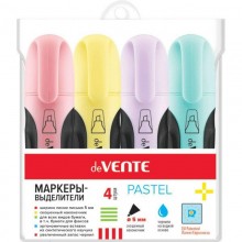 МАРКЕР ТЕКСТОВЫЙ "DEVENTE" PASTEL НАБОР 4ЦВ. РЕЗЕЦ 1,0ММ-5,0ММ