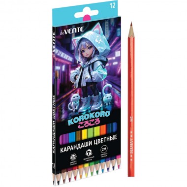 КАРАНДАШИ ЦВЕТНЫЕ DEVENTE "KOROKORO" 12ЦВ. ШЕСТИГРАН.
