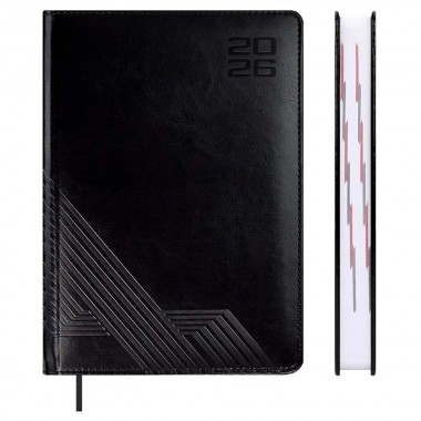 ЕЖЕДНЕВНИК 2026 А5 ESCALADA САРИФ ЧЁРНЫЙ КОЖ.ЗАМ.