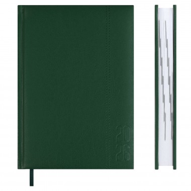 ЕЖЕДНЕВНИК 2026 А5 ESCALADA НАППА ЗЕЛЁНЫЙ КОЖ.ЗАМ.