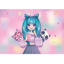 ДОЩЕЧКА ДЛЯ ПЛАСТИЛИНА КОКОС "ANIME GIRL" 330х230ММ