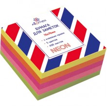 БУМАГА Д/ЗАМ.С ЛИПКИМ КРАЕМ ATTOMEX 76х76 НЕОН 5ЦВ. 400Л.