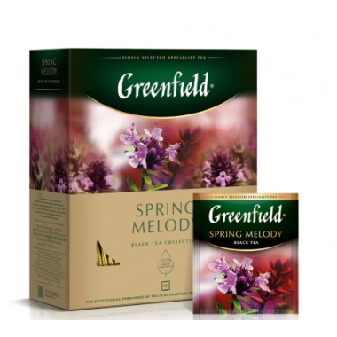 ЧАЙ GREENFIELD "Spring Melody" ЧЁРНЫЙ 100 ПАК.