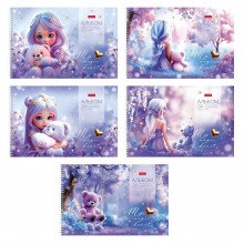 АЛЬБОМ Д/РИС. А4 24Л.СПИРАЛЬ "ЛИЛУ" (HATBER) ПЕРФОРАЦ.,СОФТ ТАЧ,АСС-Т