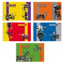 АЛЬБОМ Д/РИС. А4 24Л.СПИРАЛЬ "TURBO МОТО" (HATBER) ПЕРФОРАЦ.,ВЫБ.ЛАК,АСС-Т