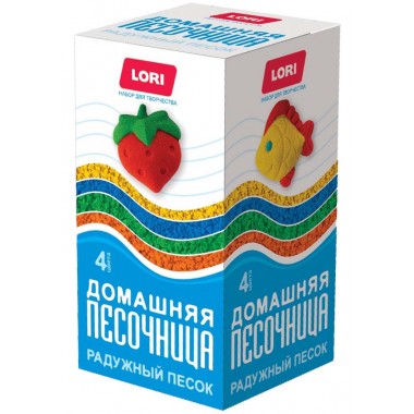 НАБОР Д/ТВОРЧ. "РАДУЖНЫЙ ПЕСОК" 4ЦВ. ПО 80Г