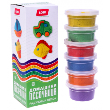 НАБОР Д/ТВОРЧ. "РАДУЖНЫЙ ПЕСОК" 6ЦВ. ПО 80Г
