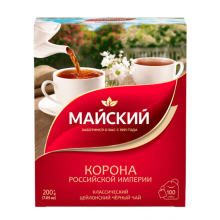 ЧАЙ ЧЕРНЫЙ МАЙСКИЙ-КОРОНА РОССИЙСКОЙ ИМПЕРИИ 100ПАК х2Г