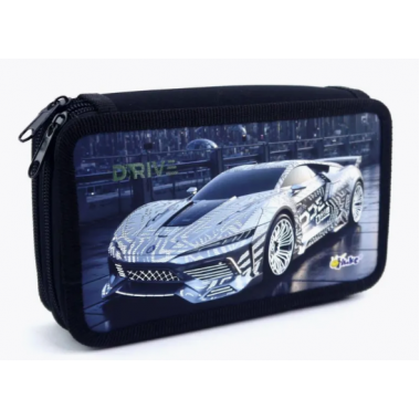 ПЕНАЛ НА 2-Х МОЛНИЯХ ОНИКС "SILVER AUTO" 190х110ММ