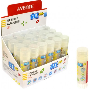 КЛЕЙ-КАРАНДАШ DEVENTE GEL 21Г КРИСТАЛЬНО-ПРОЗРАЧНЫЙ PVP