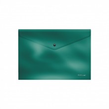 ПАПКА-КОНВЕРТ С КНОПК. А4 "EK "GLOSSY ICE METALLIC" НЕПРОЗРАЧНАЯ ЗЕЛЁНАЯ