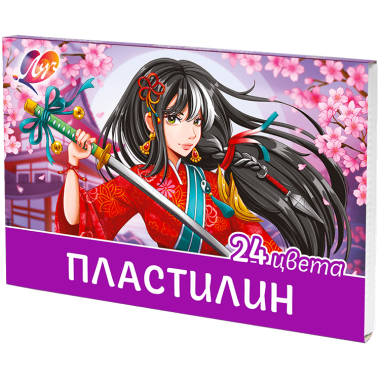 ПЛАСТИЛИН "АНИМЕ САКУРА" (ЛУЧ) 24ЦВ.,СТЕК