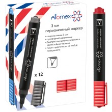 МАРКЕР ПЕРМАНЕНТНЫЙ "ATTOMEX" КРАСН. КОНУС 3,0ММ